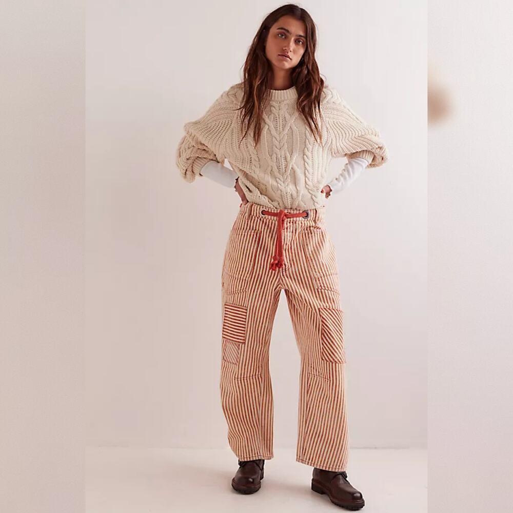 We The Free - Free People Moxie Railroad Low-Slung Jeans - Citrus - Size 31 - Picture 2 of 10